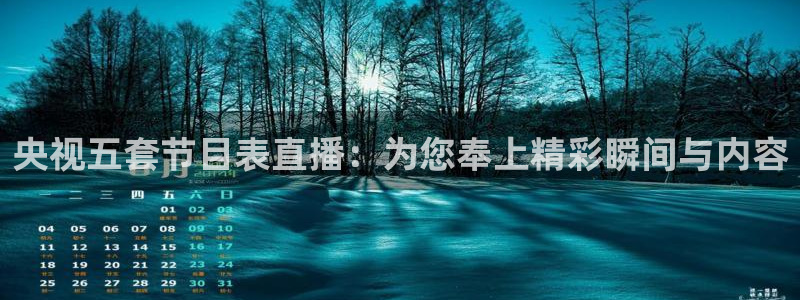 五星体育卫视直播：央视五套节目表直播：为您奉上精彩瞬间与内容